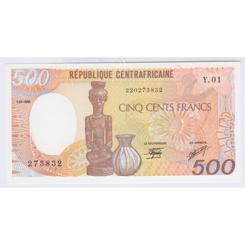 BILLET DE REPUBLIQUE CENTRAFRICAINE 500 FRANCS 1985 NEUF L'ART DES GENTS