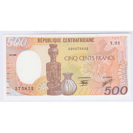 BILLET DE REPUBLIQUE CENTRAFRICAINE 500 FRANCS 1985 NEUF L'ART DES GENTS
