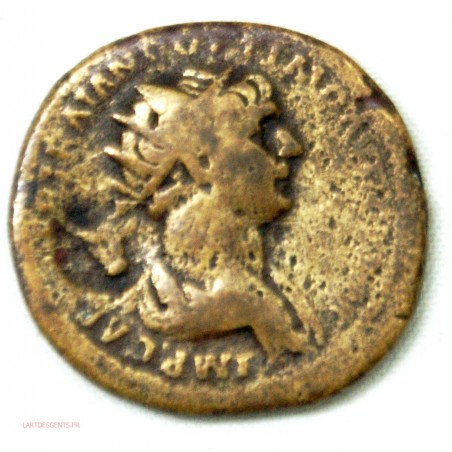 Romaine,  As de trajan contremarque taureau, 116 Ap JC RIC.644