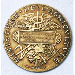 Médaille argent AGRICULTURE du LARZAC 1885 par H. PONSCARME