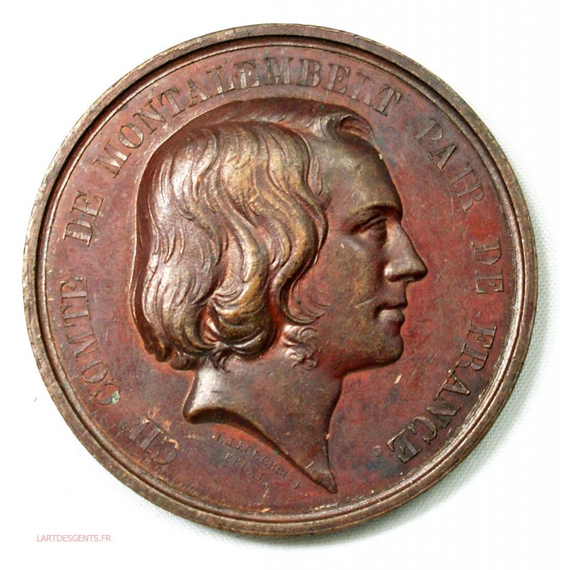 Médaille BELGIQUE, Comte de Montalembert, Pair de FRANCE 1838 par J. Leclerc