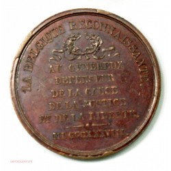 Médaille BELGIQUE, Comte de Montalembert, Pair de FRANCE 1838 par J. Leclerc