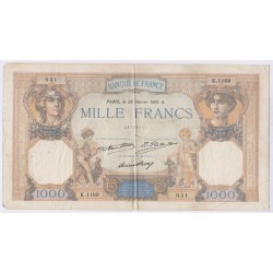 BILLET FRANCE CERES ET MERCURE 1000 FRANCS 1931 L'ART DES GENTS AVIGNON