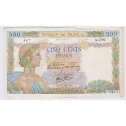 BILLET FRANCE 500 FRANCS LA PAIX 1941 L'ART DES GENTS AVIGNON