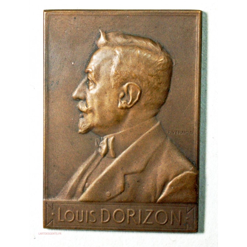 Médaille Plaque Louis Dorizon 1910 par F. VERNON