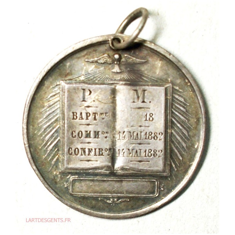 Médaille ARGENT communion 1882 par DESAIDE