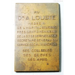 Médaille  plaque bronze  DR. achille louste 1876-1934 par DE HERAIN