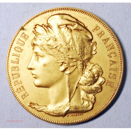 Médaille  bronze doré, chambre d'apprentissage du Gard 1928 par F. VERNON