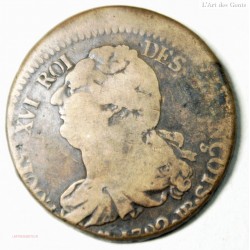 LOUIS XVI 2 SOLS 1792 BB Stasbourg, décentrée, L'ART DES GENTS AVIGNON