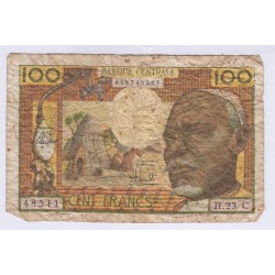 BANQUE CENTRALE DE L'AFRIQUE EQUATERIALE 100 FRANCS ND 1963 L'ART DES GENTS