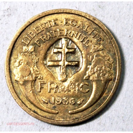 MORLON 1 Franc 1936 avec contre-marque croix de Lorraine