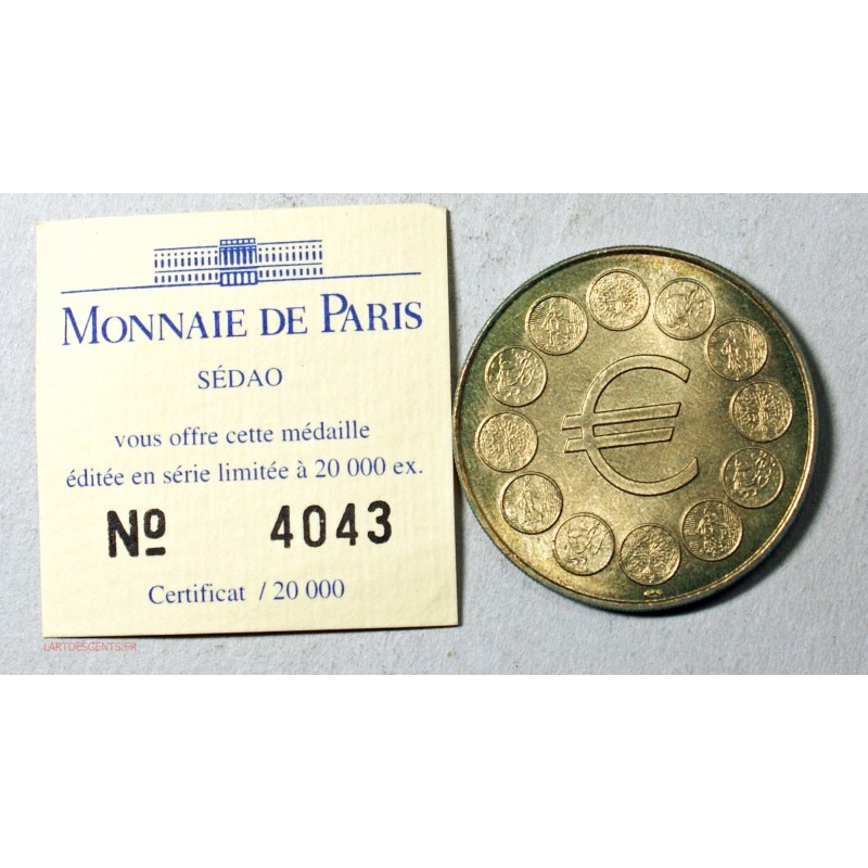 Médaille Touristique 1 EURO vaut 6.55957 Franc de SEDAO 1998