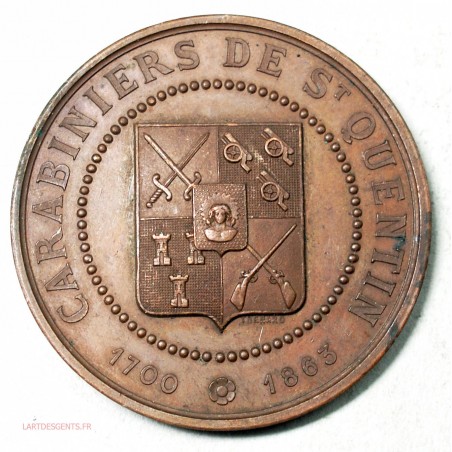 Medaille CARABINIERS DE ST QUENTIN,  décernée en 1865 par THENARD