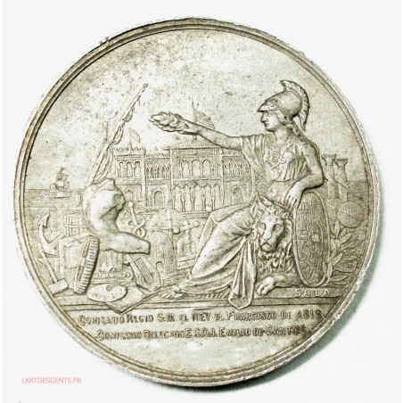 Medalla ESTAÑO Recuerdo Visita a la Exposición Universal de París de 1878