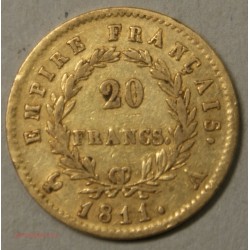 Napoléon Ier laurée, 20 Francs 1811A Paris, lartdesgents.fr