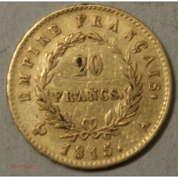Napoléon Ier laurée, 20 Francs 1815A Paris, 100 jours lartdesgents.fr