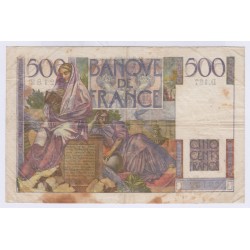 BILLET FRANCE 500 FRANCS CHATEAUBRIAND 2-01-1953 L'ART DES GENTS AVIGNON