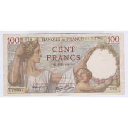 BILLET FRANCE 100 FRANCS SULLY 18-12-1941 TTB L'ART DES GENTS AVIGNON