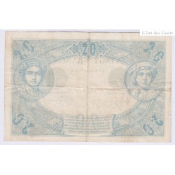BILLET FRANCE 20 FRANCS NOIR B. 6 Novembre 1874 Etat TB+ L'ART DES GENTS AVIGNON