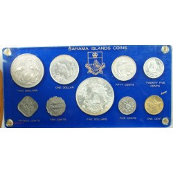 BAHAMAS ISLAND COINS - set  de 9 pièces 1966, TOP... lartdesgents.fr