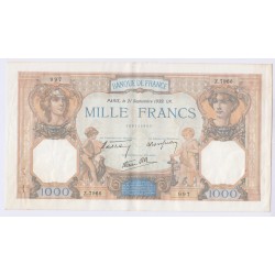 BILLET FRANCE CERES ET MERCURE 1000 FRANCS 21-09-1939 SUP L'ART DES GENTS AVIGNON