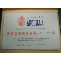 ANGUILLA PROOF SET, 4 pièces Or et 4 pièces argent 1967 N°500