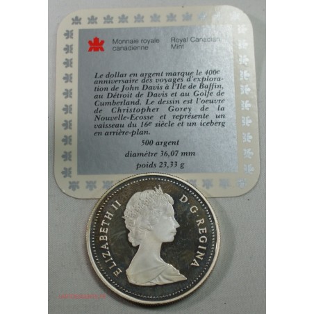 CANADA - 1587-1987 1 dollar détroit de Davis STRAIT, lartdesgent.fr