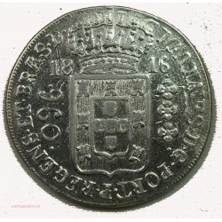 BRESIL 960 reis 1816R refrappée sur une 8 reales du Méxique