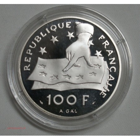 100 Francs DESCARTES 1991 Belle épreuve sous capsule, lartdesgents.fr