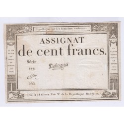 FRANCE ASSIGNAT 100 FRANCS 18 NIVOSE AN 3 l' Art Des Gents  Numismatique