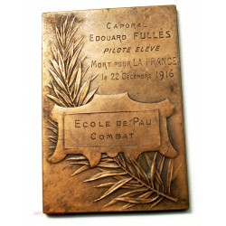 Médaille plaque Ligue Aéronautique par E.BLIN décerné 1916 à Pau