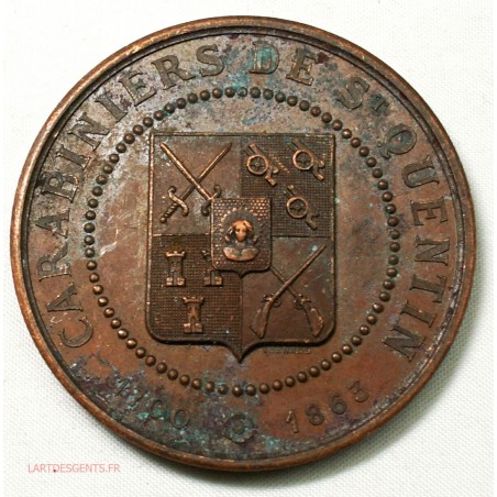 Medaille CARABINIERS DE ST QUENTIN,  aux soldats 1871 par THENARD