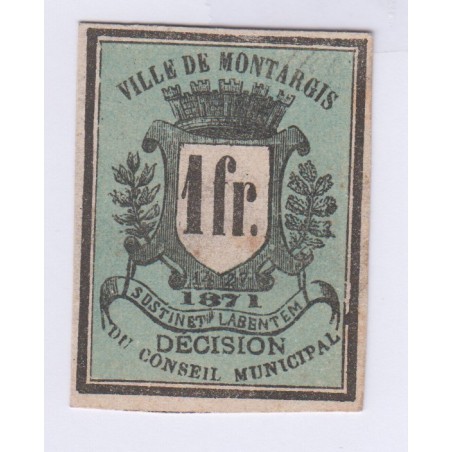 BILLET DE NECESSITE DE MONTARGIS 1 FRANC 1871 P/NEUF L'ART DES GENTS
