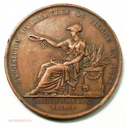 Médaille Exposition de VIENNE 1873 par CAQUE, lartdesgents.fr