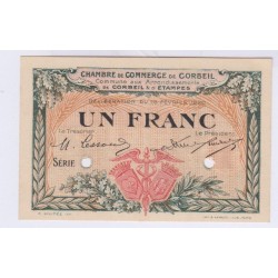 SPECIMEN 1 FRANC 16-02-1920 CHAMBRE DE COMMERCE DE CORBEIL L'ART DES GENTS AVIGNON