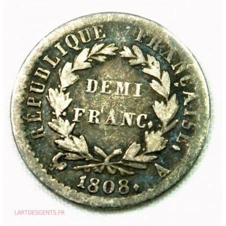 NAPOLEON Ier - demi franc 1808 Paris, lartdesgents.fr