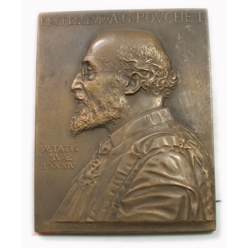 Médaille plaque Professeur A.G Pouchet Médecine  1885-1935