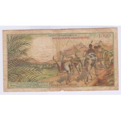 MADAGASCAR 1000 FRANCS 1937 TB+ L'ART DES GENTS AVIGNON