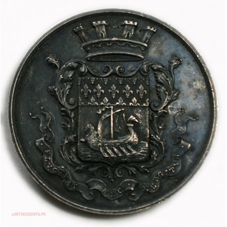 Médaille cuivre argenté Sté des régates Parisiennes, 96grs, lartdesgents