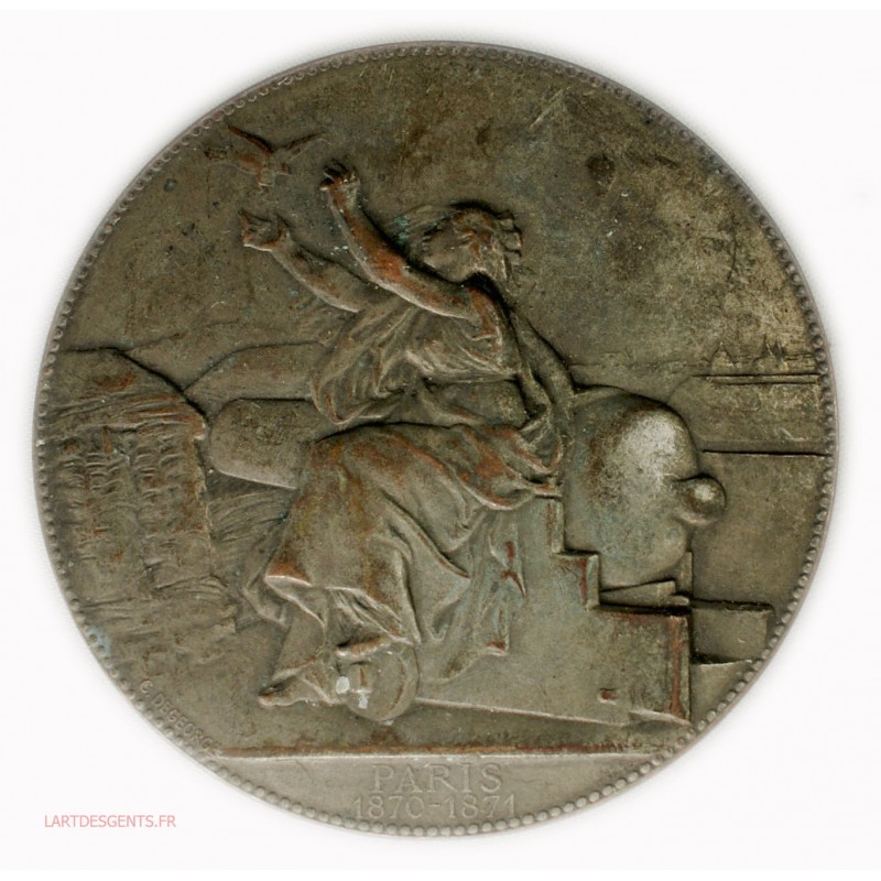 Rare Médaille uniface Communication Aérienne Paris 1870 par C. DEGEORGE