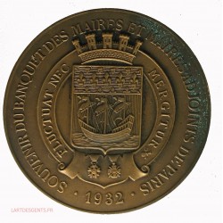 Médaille Banquet des Maires et adjoints de Paris 1932 par BOTTEE