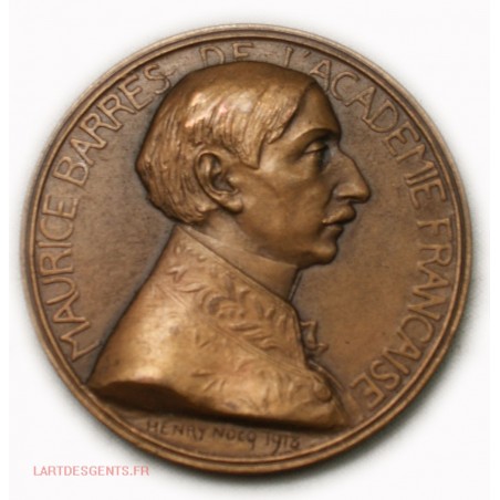 Médaille Maurice BARRES - Colette BAUDOCHE par HENRY NOCQ 1918