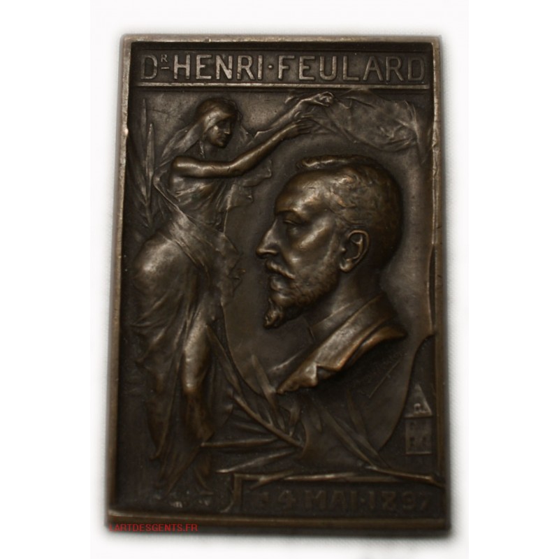Médaille plaque Dr Henri FEULARD 1897 par Maurice BOUVAL