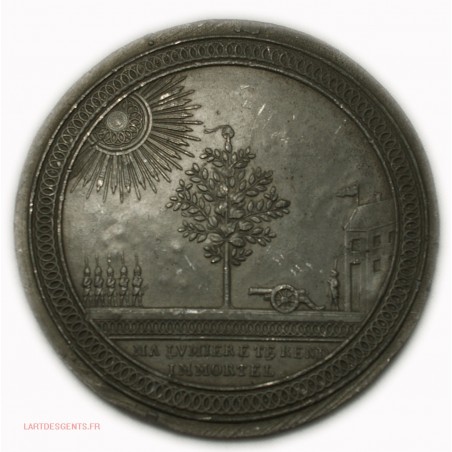 Rare Médaille uniface Louis XVI Révolution, ma lumière te rent immortel, lartdesgents