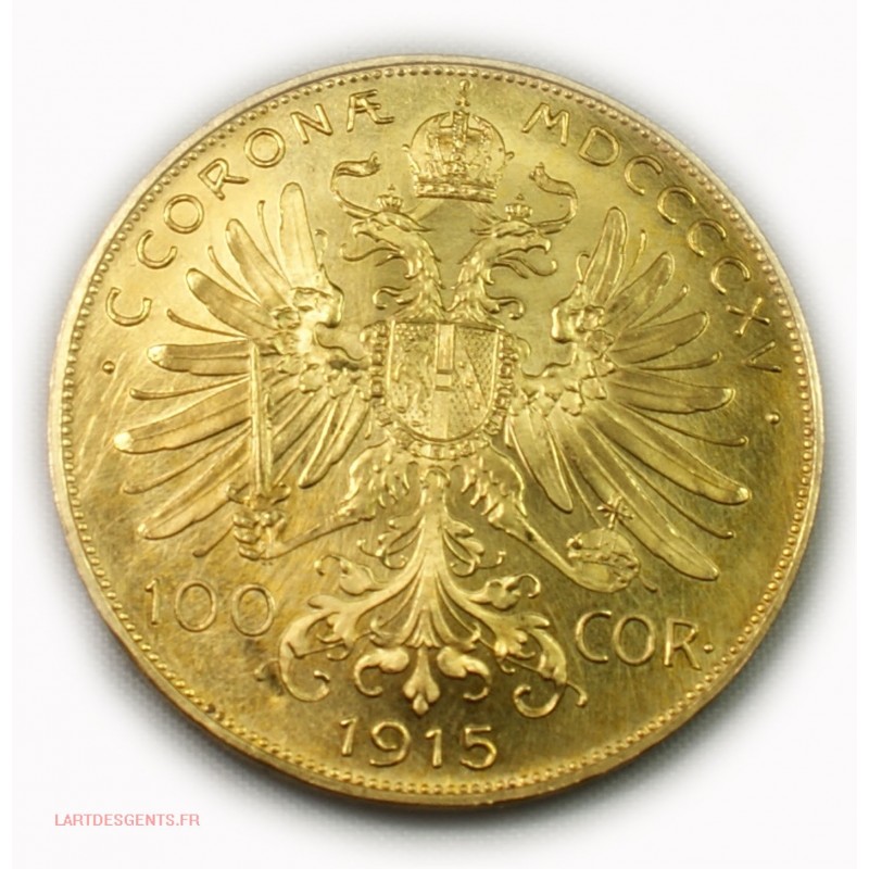 Autriche Österreich 100 Corona Or Gold Franz Joseph Josef  1915