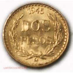 Mexique - 2 Pesos or/gold 1945, lartdesgents.fr