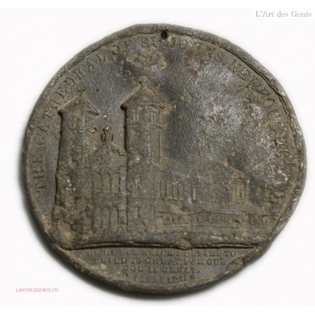 rare Médaille Cathédrale of St Johnson Newfoundland 1841