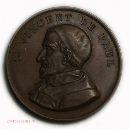Médaille  Saint Vincent de Paul 1877 expo industrie par O. TROTIN