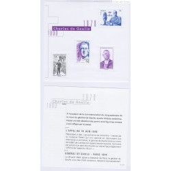BLOC FEUILLET GENERAL DE GAULLE 1890-1970 NOUVEAUTE HORS ABONNEMENT L'ART DES GENTS AVIGNON