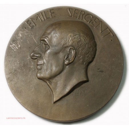 Médaille Pr. Emile SERGENT Par Henri DROPSY , lartdesgents.fr